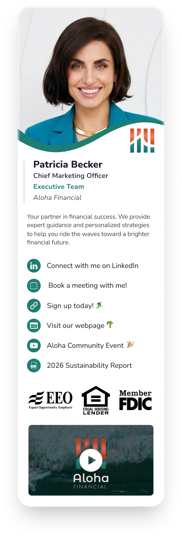 Digital business card layouts